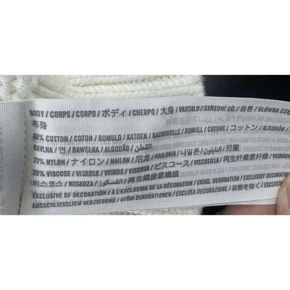 Abercrombie & Fitch Womens White Chunky VNeck Sweater Vest XL Preppy Academia - Picture 6 of 7